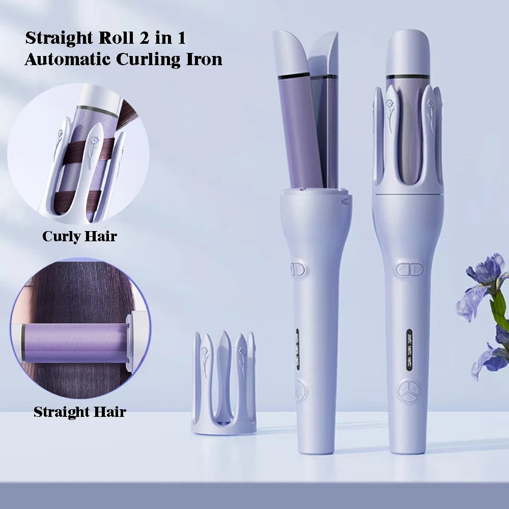 New 2 In 1 Automatic Hair Curler and Straightener