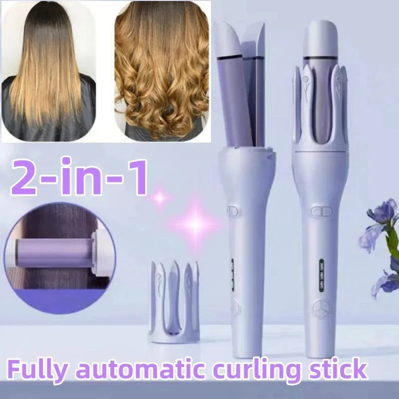 New 2 In 1 Automatic Hair Curler and Straightener